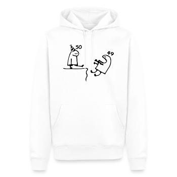 50 Jahre: Abschied Alter 49 Jahre, Happy 50. Geburtstag - Männer Premium Bio Hoodie - Weiß - Vorne - Nico (187cm)