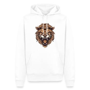 Löwe - Männer Premium Bio Hoodie - Weiß - Vorne - Nico (187cm)
