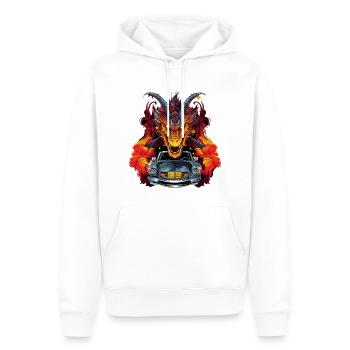 Drachen Auto - Männer Premium Bio Hoodie - Weiß - Vorne - Nico (187cm)