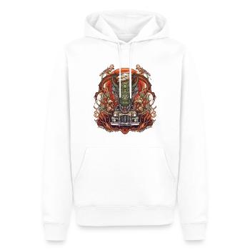 Drachen Auto - Männer Premium Bio Hoodie - Weiß - Vorne - Nico (187cm)