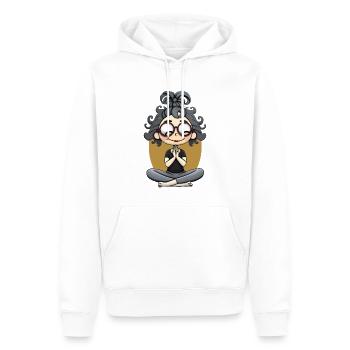 Yoga Lotus Pose - Männer Premium Bio Hoodie - Weiß - Vorne - Nico (187cm)