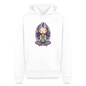 Yoga Lotus Pose - Männer Premium Bio Hoodie - Weiß - Vorne - Nico (187cm)