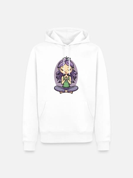 Yoga Lotus Pose - Männer Premium Bio Hoodie - Weiß