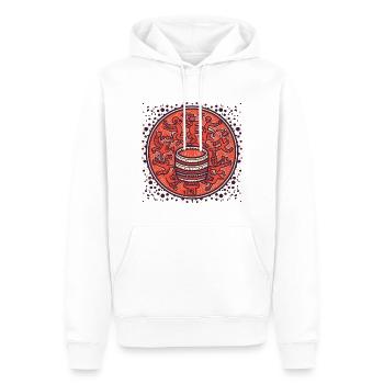 Drum Schlagzeug - Männer Premium Bio Hoodie - Weiß - Vorne - Nico (187cm)