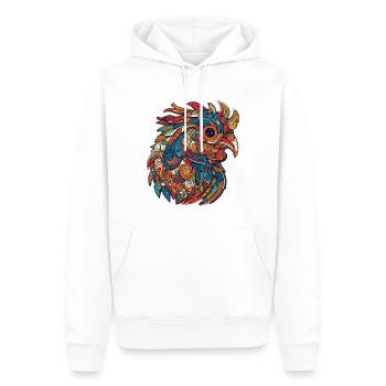 Gockel Hahn - Männer Premium Bio Hoodie - Weiß - Vorne - Nico (187cm)
