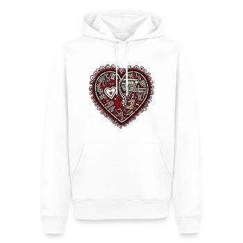 Herz Liebe - Männer Premium Bio Hoodie - Weiß - Vorne - Nico (187cm)