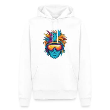 Creazy Ski Man - Männer Premium Bio Hoodie - Weiß - Vorne - Nico (187cm)
