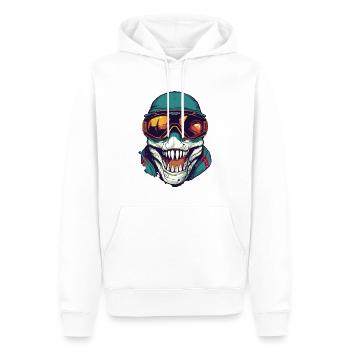 Tyrannosaurus Rex Wintersport - Männer Premium Bio Hoodie - Weiß - Vorne - Nico (187cm)