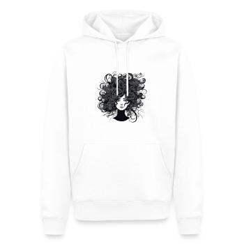 Crazy Frau wilde Haare - Männer Premium Bio Hoodie - Weiß - Vorne - Nico (187cm)