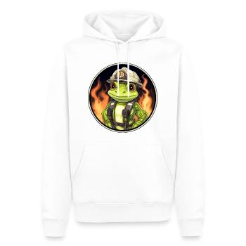 Feuerwehr Frosch - Männer Premium Bio Hoodie - Weiß - Vorne - Nico (187cm)