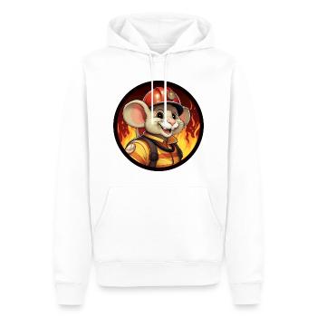 Feuerwehrmann Maus - Männer Premium Bio Hoodie - Weiß - Vorne - Nico (187cm)