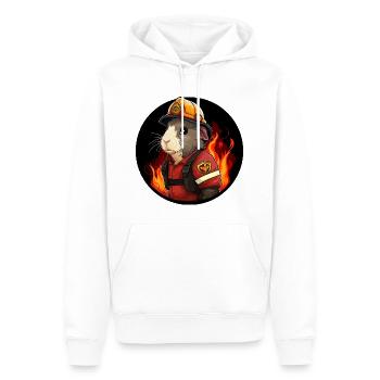 Cochon d’Inde pompier / pompier mer - Sweat à capuche Premium bio Homme - blanc - Devant - Nico (187cm)