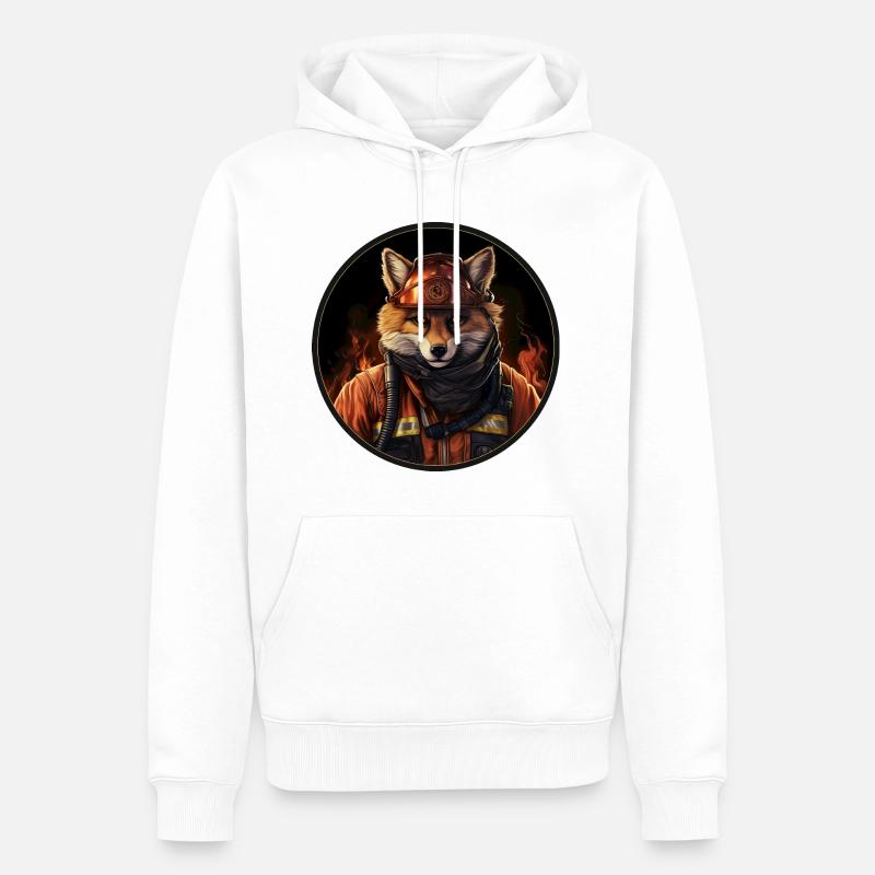 Pompier Fuchs - Sweat à capuche Premium bio Homme - blanc