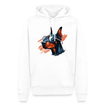 Doberman The Bodyguard - Men’s Premium Organic Hoodie - white - Front - Nico (187cm)