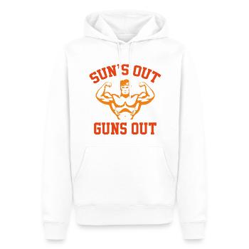 Sun's Out Guns Out - Männer Premium Bio Hoodie - Weiß - Vorne - Nico (187cm)