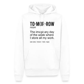 Nom de demain - Sweat à capuche Premium bio Homme - blanc - Devant - Nico (187cm)