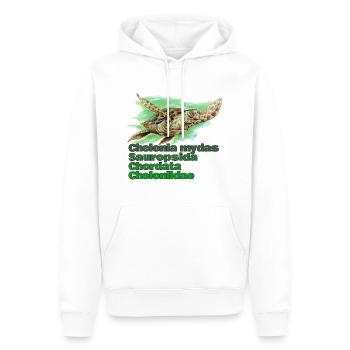 TORTUE DE MER VERTE - Sweat à capuche Premium bio Homme - blanc - Devant - Nico (187cm)