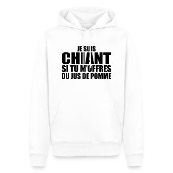 Homme qui adore Jus de pomme. Design Drôle Humour - Sweat à capuche Premium bio Homme - blanc - Devant - Nico (187cm)