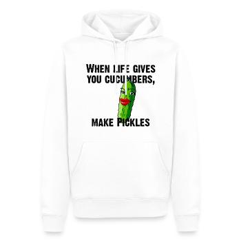 When life gives you cucumbers make pickles - Männer Premium Bio Hoodie - Weiß - Vorne - Nico (187cm)