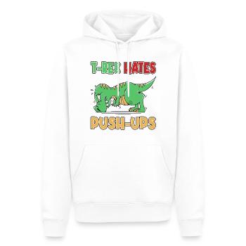 T-Rex Hates Push-Ups Liegestütze Lustig Humor - Männer Premium Bio Hoodie - Weiß - Vorne - Nico (187cm)