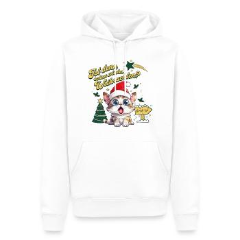 Noël Encore Chat Catmas Drôle Laid - Sweat à capuche Premium bio Homme - blanc - Devant - Nico (187cm)