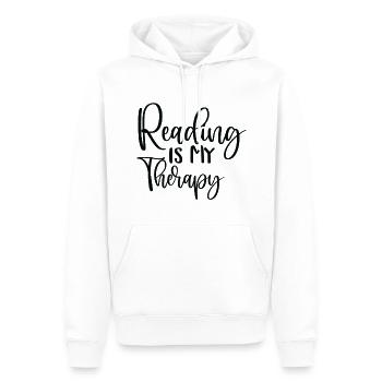 Reading Is My Therapy - Männer Premium Bio Hoodie - Weiß - Vorne - Nico (187cm)