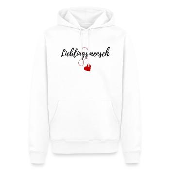Lieblingsmensch - Männer Premium Bio Hoodie - Weiß - Vorne - Nico (187cm)
