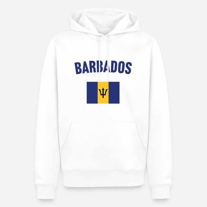 Drapeau de la Barbade - Sweat à capuche Premium bio Homme - blanc