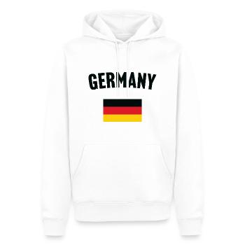 Deutschland Flagge - Männer Premium Bio Hoodie - Weiß - Vorne - Nico (187cm)