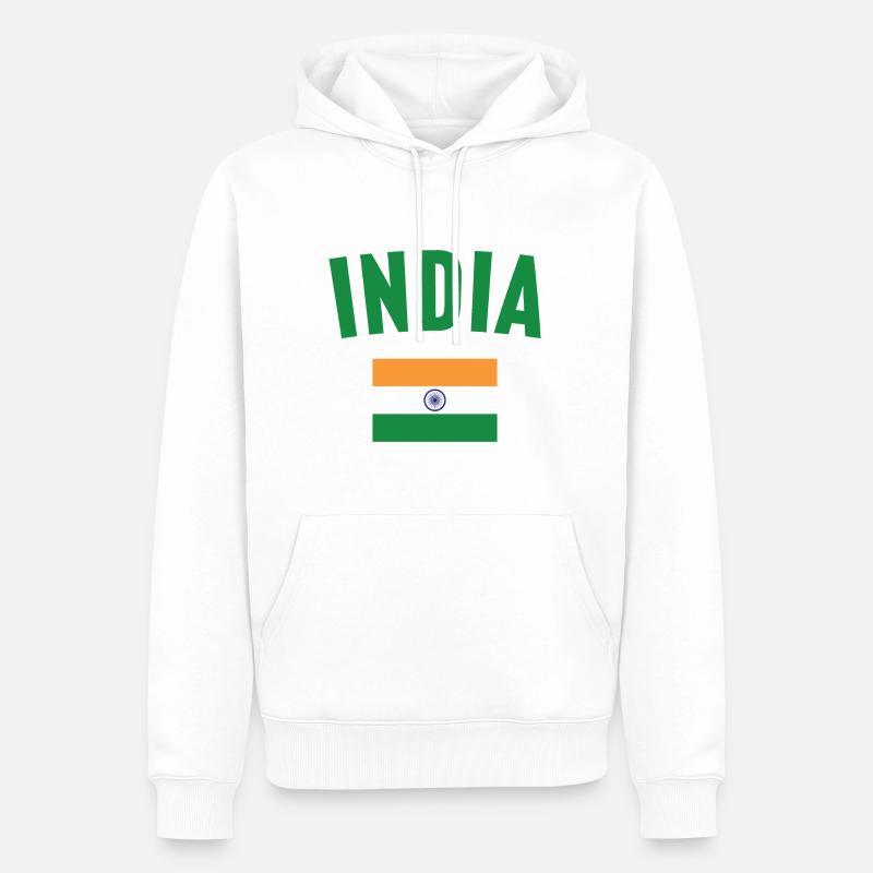 Drapeau de l’Inde - Sweat à capuche Premium bio Homme - blanc