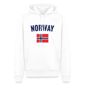 Norwegen Flagge - Männer Premium Bio Hoodie - Weiß - Vorne - Nico (187cm)