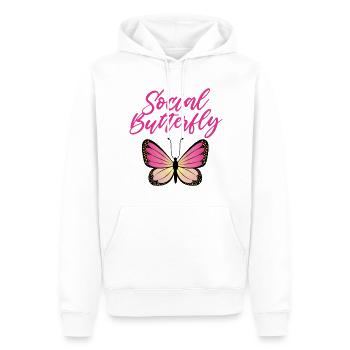 Sozialer Schmetterling - Männer Premium Bio Hoodie - Weiß - Vorne - Nico (187cm)