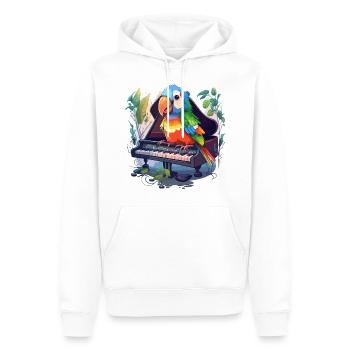 Papageien-Pianist - Männer Premium Bio Hoodie - Weiß - Vorne - Nico (187cm)