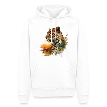 Leopard Raubkatze Natur Wildnis Afrika Safari - Männer Premium Bio Hoodie - Weiß - Vorne - Nico (187cm)