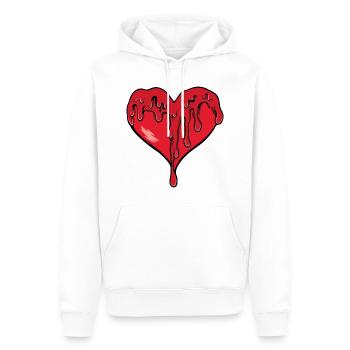 Cœur fondant rouge - Sweat à capuche Premium bio Homme - blanc - Devant - Nico (187cm)