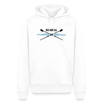 Rowing, Aviron - Sweat à capuche Premium bio Homme - blanc - Devant - Nico (187cm)