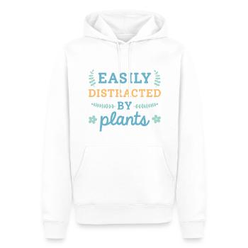 Facilement distrait par les plantes - Sweat à capuche Premium bio Homme - blanc - Devant - Nico (187cm)