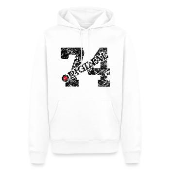52E ANNIVERSAIRE 52 ANS ORIGINAL 1974 - Sweat à capuche Premium bio Homme - blanc - Devant - Nico (187cm)
