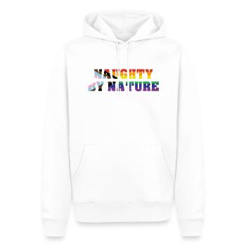 Naughty By Nature - Men’s Premium Organic Hoodie - white - Front - Nico (187cm)