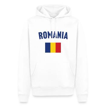 Drapeau de la Roumanie - Sweat à capuche Premium bio Homme - blanc - Devant - Nico (187cm)