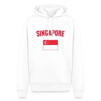 Singapur Flagge - Männer Premium Bio Hoodie - Weiß - Vorne - Nico (187cm)