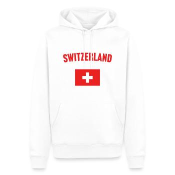 Schweiz Flagge - Männer Premium Bio Hoodie - Weiß - Vorne - Nico (187cm)