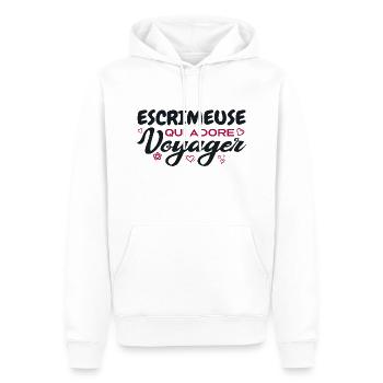 Escrimeuse globe-trotteuse passionnée de voyages - Sweat à capuche Premium bio Homme - blanc - Devant - Nico (187cm)