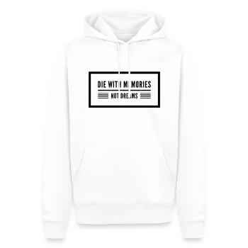 La motivation avec des souvenirs et non des rêves - Sweat à capuche Premium bio Homme - blanc - Devant - Nico (187cm)