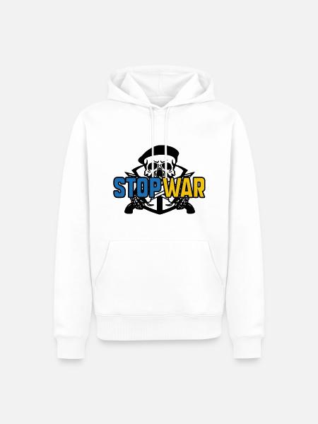 Stop War - Men’s Premium Organic Hoodie - white