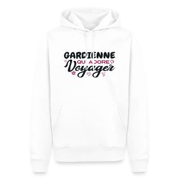 Weltenbummler Babysitter mit Leidenschaft für Reisen - Männer Premium Bio Hoodie - Weiß - Vorne - Nico (187cm)