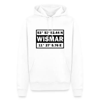 Wismar Koordinaten Hansestadt Wismar - Männer Premium Bio Hoodie - Weiß - Vorne - Nico (187cm)