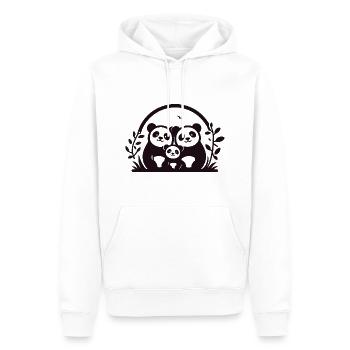 Pandas Family - 2 Eltern, 1 Kind - Männer Premium Bio Hoodie - Weiß - Vorne - Nico (187cm)