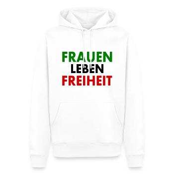 Frauen leben freiheit - Männer Premium Bio Hoodie - Weiß - Vorne - Nico (187cm)