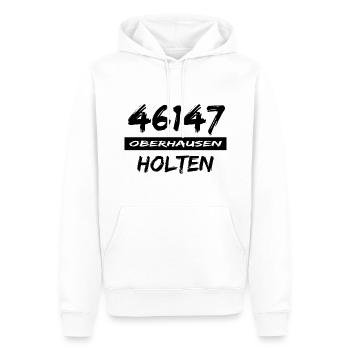 46147 Oberhausen Holten - Männer Premium Bio Hoodie - Weiß - Vorne - Nico (187cm)